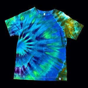 Haus of Hendo Hand Dyed  Tie-Dye T-Shirt - Blue, Green, Purple